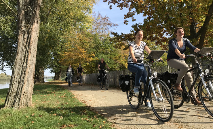 cycling path along the loire river