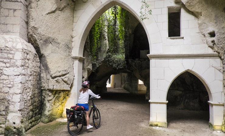 Troglodyte village on Loire à Vélo path