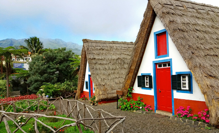 Traditional thatched farmhouses in Santana