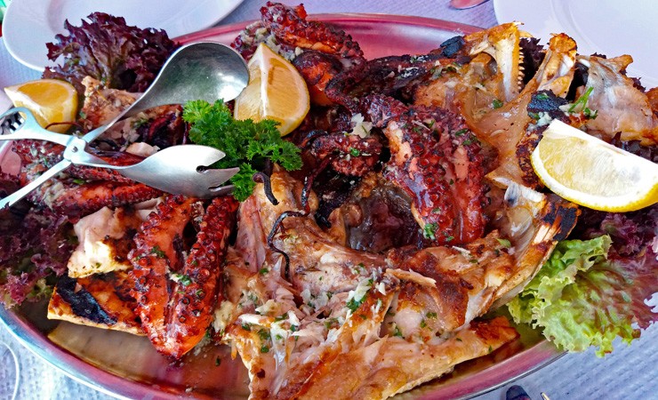 Platter of seafood in Sao Vicente