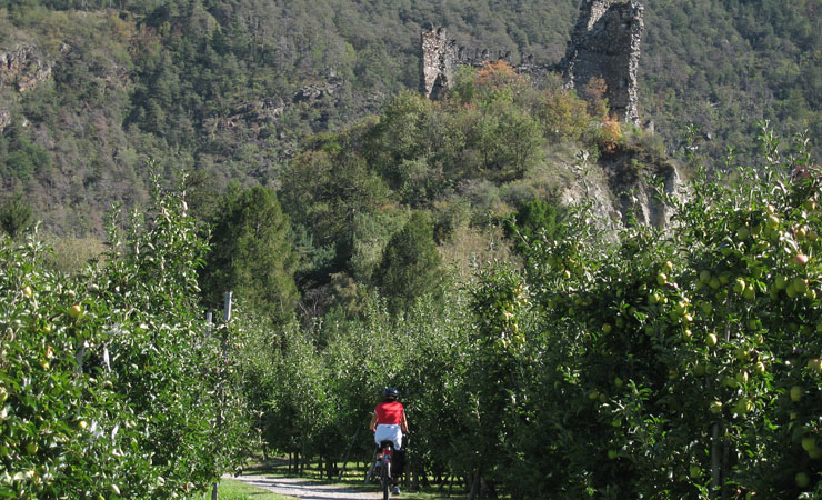 In front of a ruin