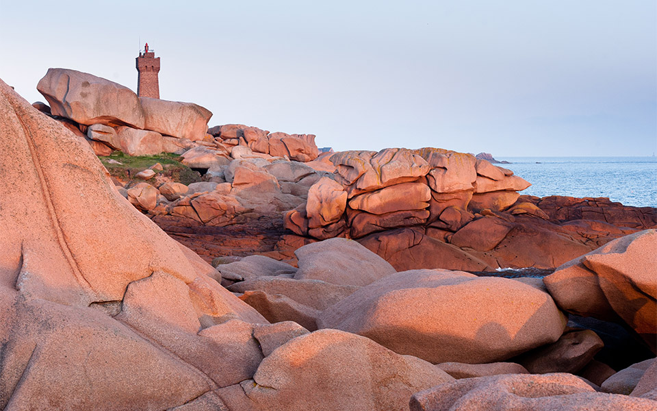 Perros-Guirec, rocks and lighthouse Ploumanac'h